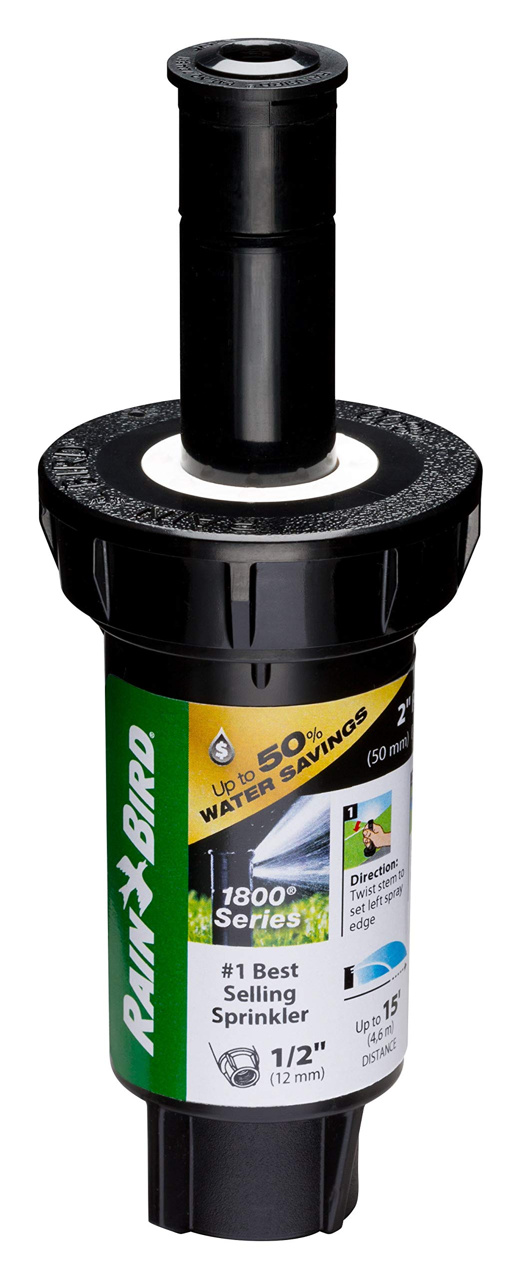 Photo 1 of  2 pc Rain Bird 1802FDSPRS Pressure Regulating (PRS) Professional Dual Spray Pop-Up Sprinkler, 360° Full Circle Pattern, 8' - 15' Spray Distance, 2" Pop-up Height