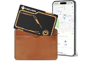 NOVOO SmartCard Air Locator Tag, iOS Only Bluetooth Tracker with Apple Find My, Slim Wallet Finder for iPhone, 6-Year Battery, Waterproof GPS Key Finder for Bags, Passport, 1 Pack Orange