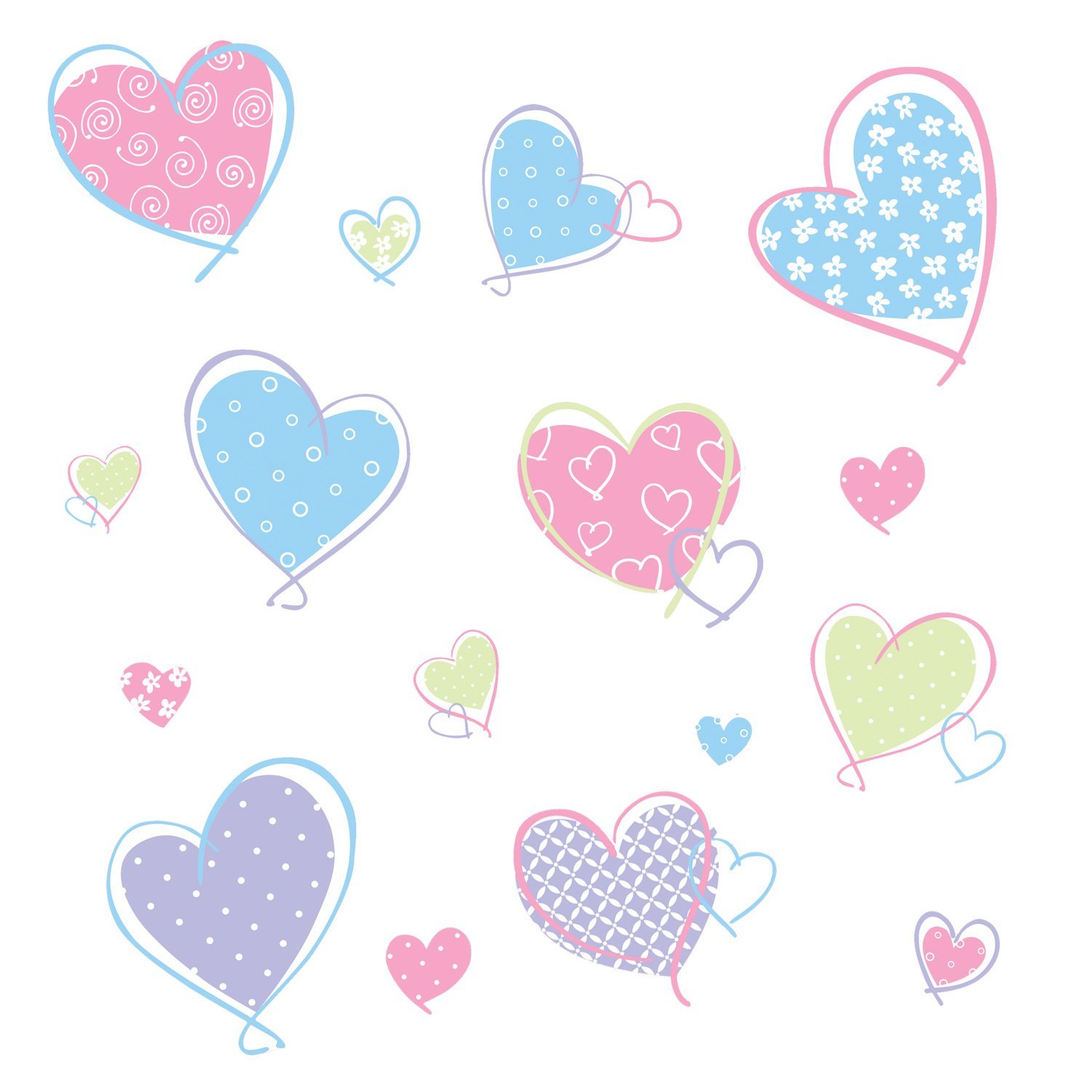 RoomMates Repositionable Childrens Wall Stickers - Hearts — image 1