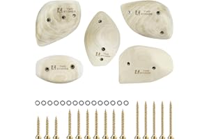 TWO STONES Wooden Rock Climbing Holds Kids and Adults | Wood Rock Wall Climbing Holds Kids and Gyms | Variety Screw On Climbi