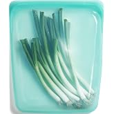 Stasher Premium Reusable Half Gallon Silicone Food Storage Bag, Aqua, 64 oz | Food-Safe Silicone, Eco-Friendly, Reusable Free