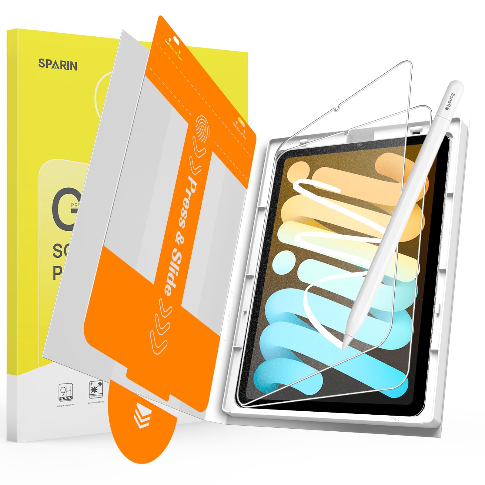 Photo 1 of SPARIN 2 Pack Paper Glass Screen Protector for iPad Mini 7 (A17 Pro) & iPad Mini 6 8.3 inch (7th/6th Gen, 2024/2021), Matte Film for Drawing/Writing with Auto Application Tray