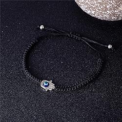 yipima Handmade Red Black String Evil Eye Hamsa