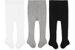 CozyWay Baby & Toddler Tights - Baby Girl and Boy Leggins Cable Knit Comfy Cotton Infant Multicolor - 3 Pack