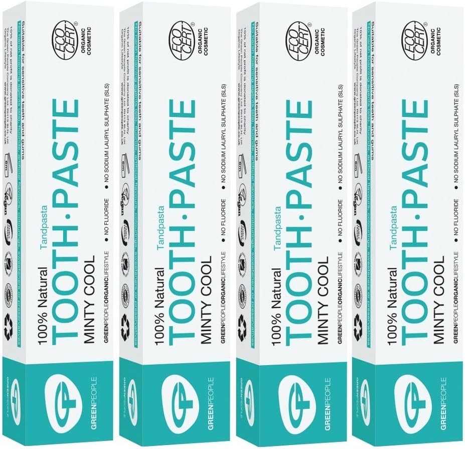 Green People Minty Cool Natural Toothpaste 50ml (Pack of 4)