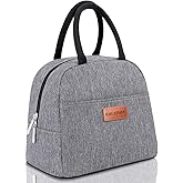 BALORAY Lunch Bag for Women Men Insulated Lunch Box for Adult Reusable Lunch Tote Bag for Work, Picnic or Travel (Grey)