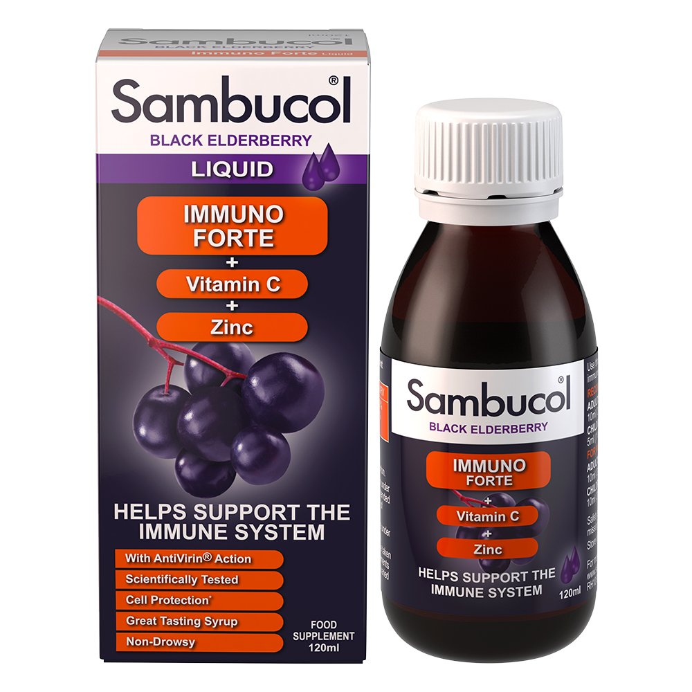 Sambucol Natural Black Elderberry Immuno Forte Vitamin C Zinc