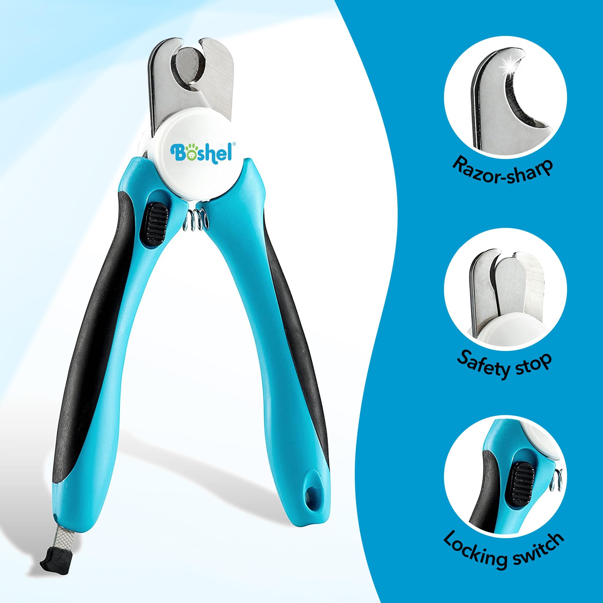 Dog Nail Clippers and Trimmer by Boshel with Safety Guard to Avoid