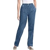 Woman Within Plus Size 7-Day Straight-Leg Elastic-Waist Denim Jean (Petite & Tall Available)