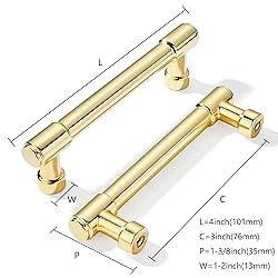 khtumeware 10-Pack 3inch Hole Center Polished Brass