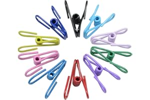 YANSANIDO 30 Pcs 2 Inch 10 Different Random Colors Chip Clips, PVC Coating High Elasticity Strength Clothes Pins, Food Clips and Bag Clips