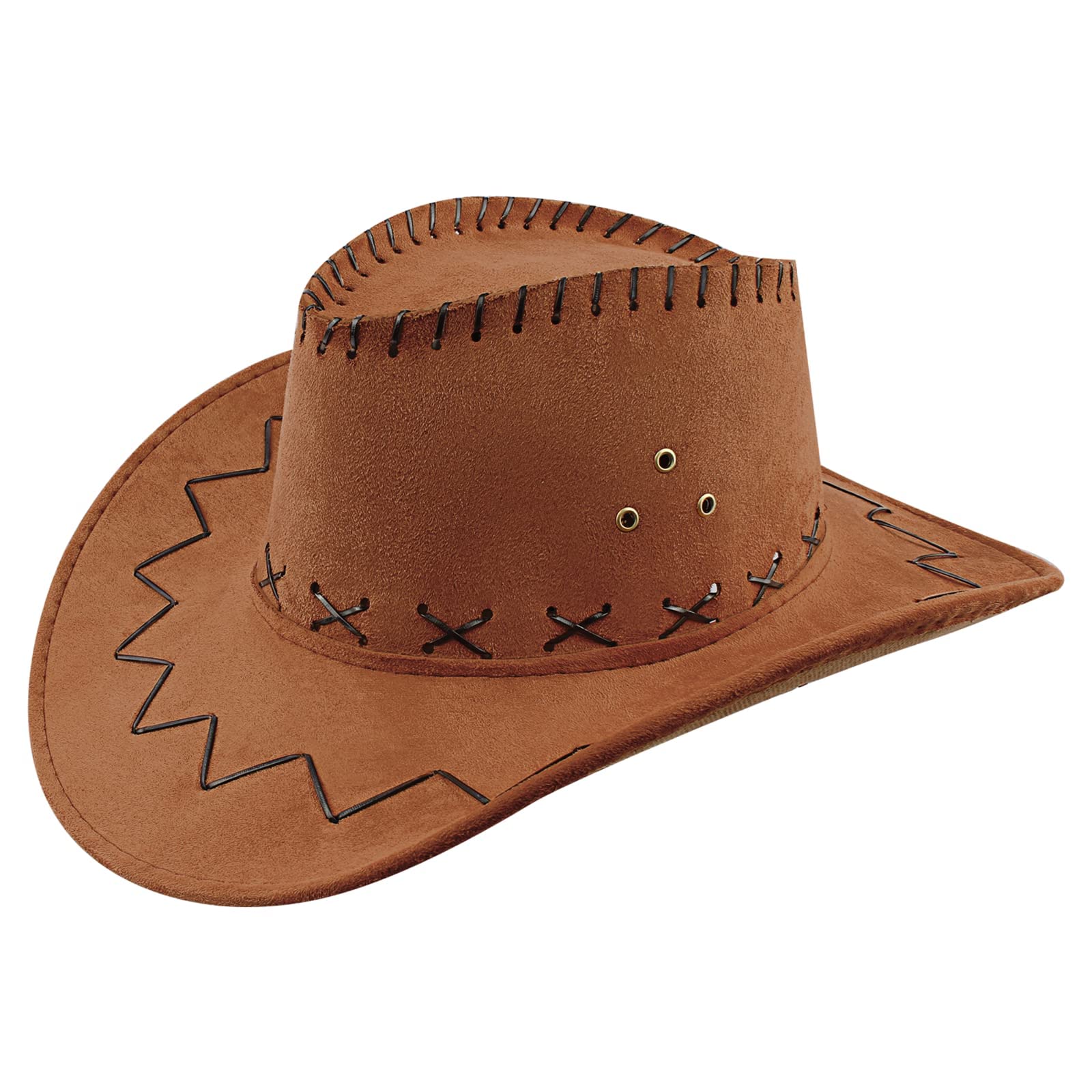 NYKKOLA Cowboy Hat With String Men Women Western Cowboy Hat Fancy Dress Authentic Gunslinger Hat Suede Cowboy Hat For Adult Teenage