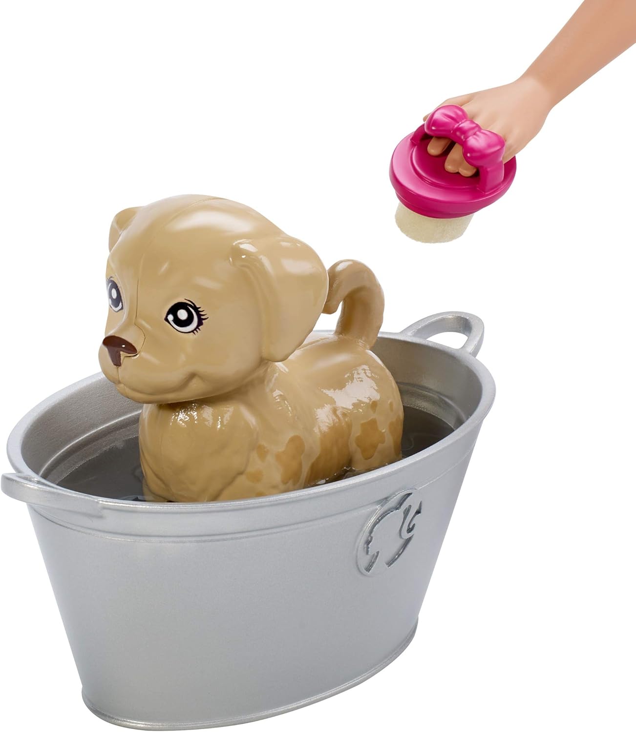 Barbie Play ‘n’ Wash Pets Playset with Blonde Doll, 3 Color-Change Animals a Puppy, Kitten and Bunny and 10 Pet and Grooming Accessories, Gift for 3 to 7 Year Olds: Toys & Games