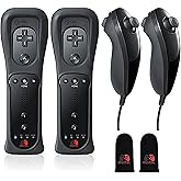 Digital Dynasty 2 Pack Wii Controller with Nunchucks - Wii Remote with Nunchucks Compatible with Nintendo Wii & Wii U (Black)