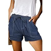 ONLYSHE Womens Casual Drawstring Shorts Summer Elastic Waist Shorts Pocketed Pants