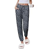 Ekouaer Womens Jogger Pajamas Pants Comfy Long Lounge Bottom,Drawstring Elastic Waist Sleep Pants with Pockets
