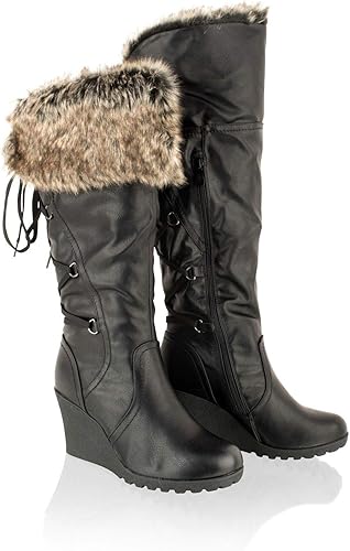 fur lined knee high boots uk