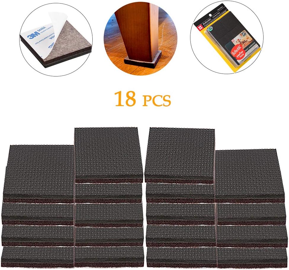 NonSlip Furniture Pads 18pcs, 2" SelfAdhesive Thick Furniture