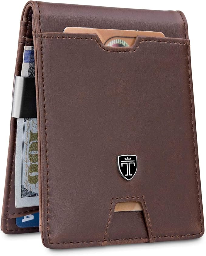 TRAVANDO Mens Slim Wallet with Money Clip AUSTIN RFID Blocking Bifold
