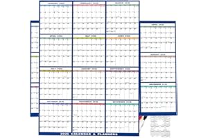 Wall Ccalendar Dry Erase 12 month, Full Year Wall Calendar Dry Erase, 2026 Large WallCalendar Vertical & Horizontal, Double S