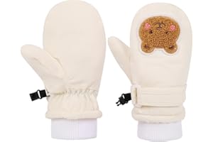 Huuflyty Toddler Gloves Waterproof Toddler Winter Mittens for Kids Snow Gloves Warm Baby Winter Mittens for Boys Girls