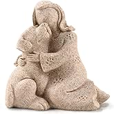 J JULONE Love My Dog Figurines Statues, Angel Friendship Remembrance Gifts, Sculpted Hand-Painted Figures for Dog Lovers (Granitic)