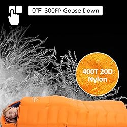 OMVMO 0 Degrees F 800 Fill Power Down Sleeping Bag