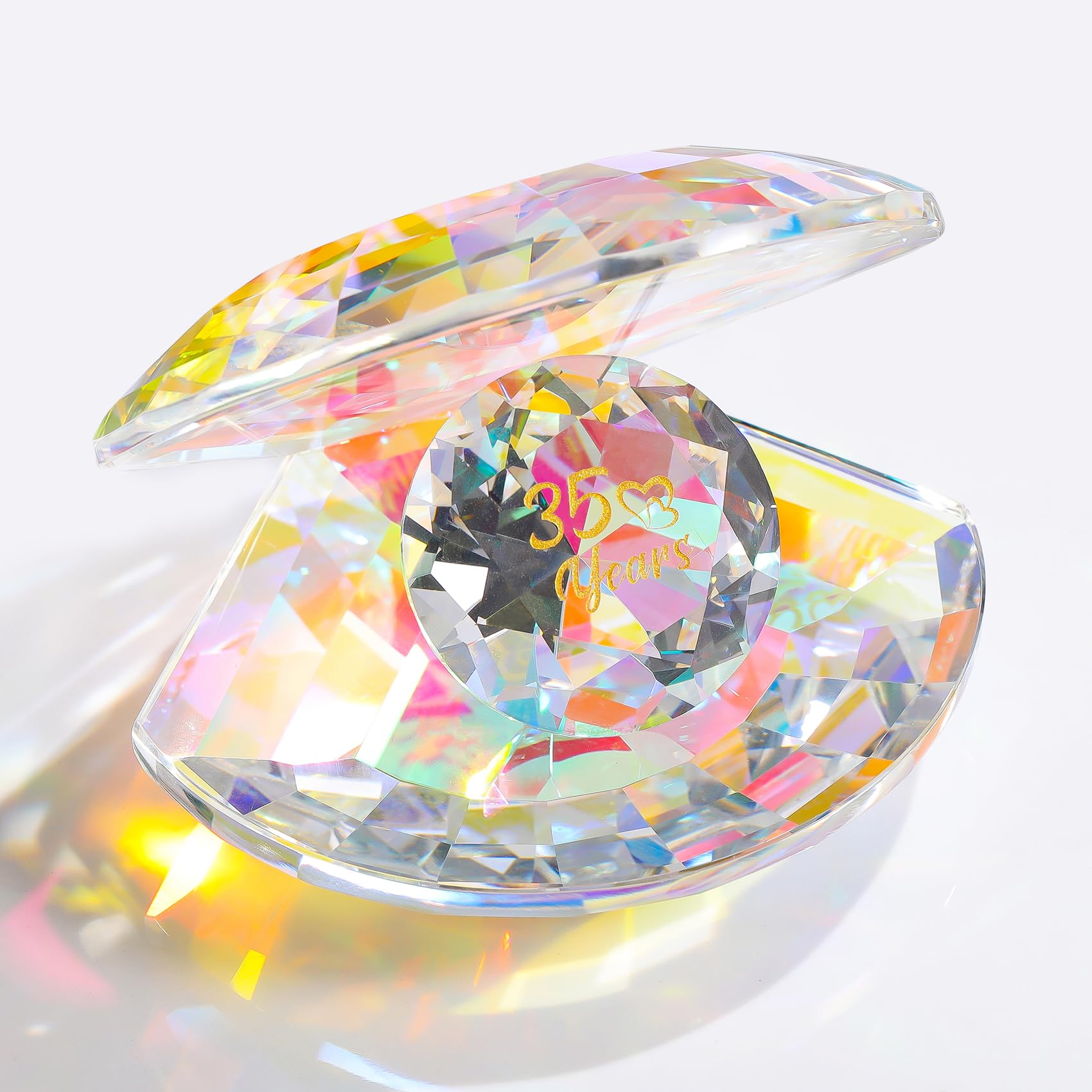 Crystal Shell Coral Wedding 35th Anniversary Romantic Gifts for Parents 35 Years Anniversary Presents Ideas for Couples Marriage Keepsake for Wife Party Decor Ornament