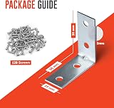 ZAVIA 32 Pcs L Brackets for Wood 38x38mm with Screws Galvanised Steel view 2