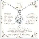 925 Sterling Silver Necklace Jewelry for Women- Exquisite Zircon Trendy Dainty Adjustable Chain Forever Love Pendant Necklace Heart Round Teardrop Birthday Anniversary Valentines Day Gift for Wife