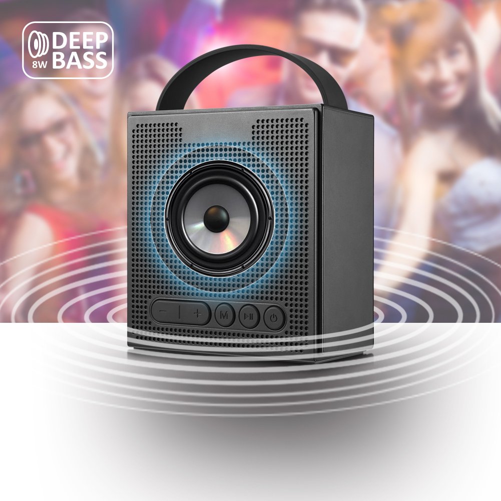 Radiowecker Digitaler Wecker Bluetooth Lautsprecher - Dimmbare LED Funkuhr mit 2*Dual Alarm,Kabellose Speaker mit Bass,FM Radio/Aux/Micro SD,Bluetooth V4.2 mit Mikrofon für iPhone,Android,iPad