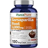 NusaPure Sarsaparilla Root 20:1 Extract - Suitable for Vegetarian/Vegan, Non - GMO - 3000 mg - 150 Capsules