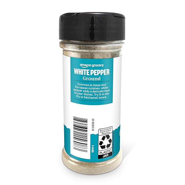 AMAZON GROCERY, GROUND WHITE PEPPER, 3 OZ
