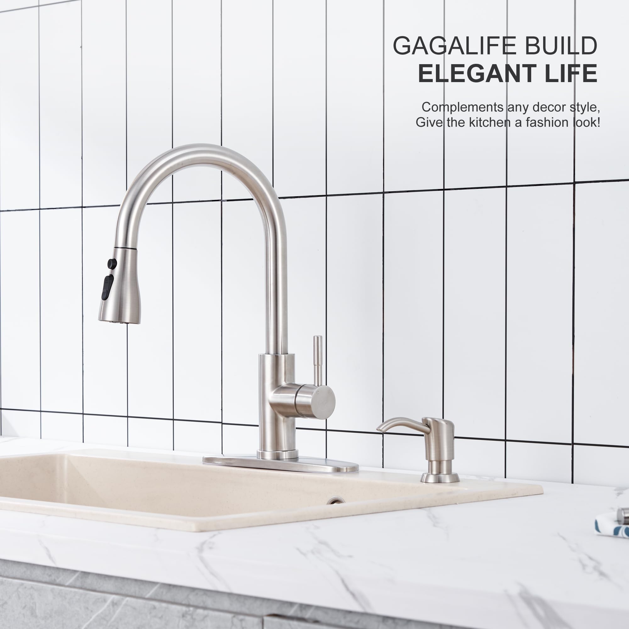 GAGALIFE Built in Sink Soap Dispenser or Lotion Dispenser for Kitchen