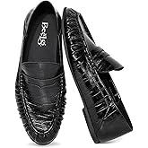 BeeLg Penny Loafers for Women Suede Flats Shoes Casual Loafer Dressy Vintage Work Business Flat Shoe