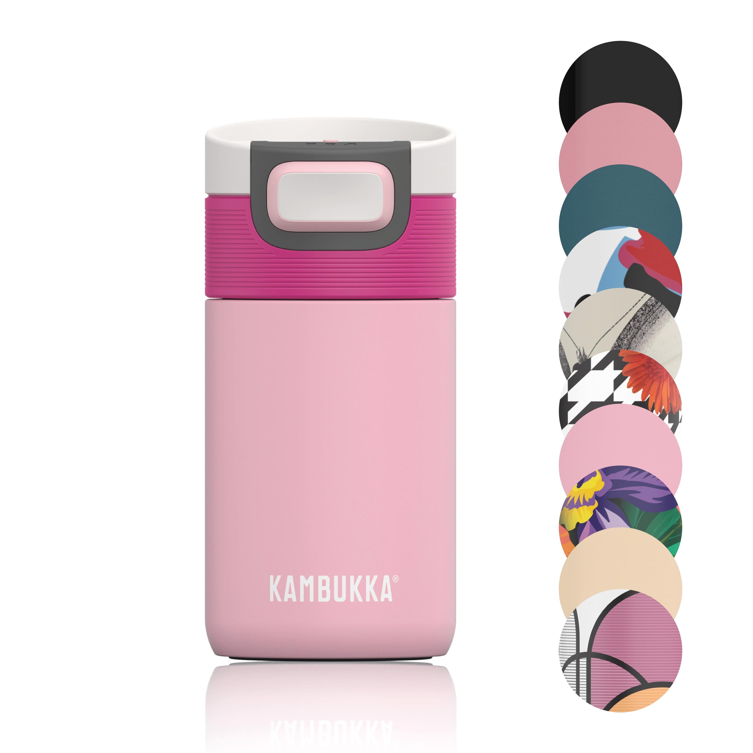 Kambukka Etna 300ml / 10oz Insulated Travel Mug in Stainless Steel, Leak-Proof Thermos with Snapclean Technology, Ideal for hot and Cold Drinks, Non-Slip Bottom - Brushing Bride