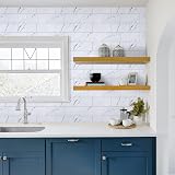 Hode Marble White Self Adhesive Tile Stickers 12 pcs 15x30 cm Glossy view 9