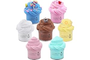 ZONEWAY 7 Pack Cake Butter Slime Kits, Soft and Non-Sticky Slime Kit Party Favors for Girls and Boys