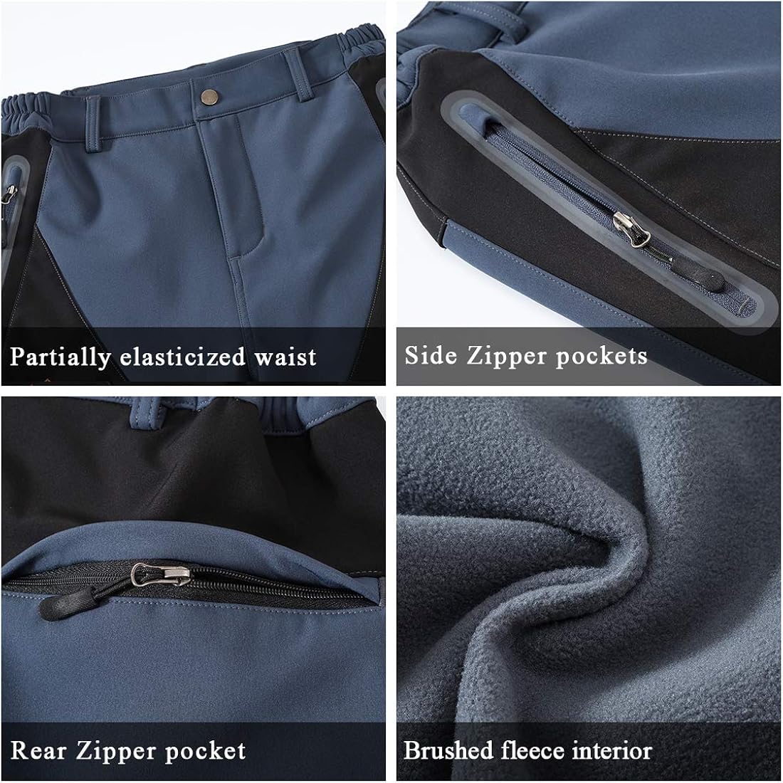 TBMPOY Women's Outdoor Softshell Pants Waterproof Quick Dry Fleece Lined Hiking Cargo Pants: Clothing