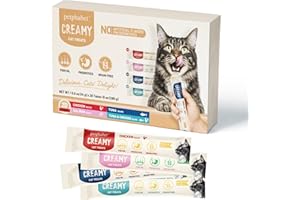 PETPHABET Lickable Cat Treats Squeeze, Creamy Puree Squeezable Wet Kitten Treats, 4 Flavors Variety Pack 20 Tubes, Paste Snacks for Skin & Coat Health, Digestive Care, High Protein, Grain Free