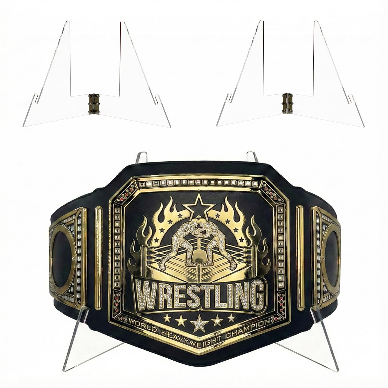 Photo 1 of (2 Pack) Championship Belt Display Stand,High Flexibility Wrestling Title Display Holder,Suitable for Wrestling Championship Belts and Other Replica Belts