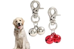 Waziaqoc 2 PCS Bells for Cat Collars, Dog Pendant Bells, Pet Jingle Bells Training Charm Pendant Jewelry Accessories for Dog Cat Collar Necklace (Silver, Red)