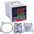 Twidec/MV100-B10 Digital Display PID Temperature Controllers Thermostat Regulator AC 85V - 265V MY-104+ K Sensor Thermocouple + Heat Sink and Solid State Relay SSR 25 DA
