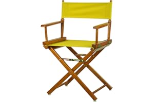 Casual Home Director's Chair ,Honey Oak Frame/Yellow Canvas,18" - Classic Height
