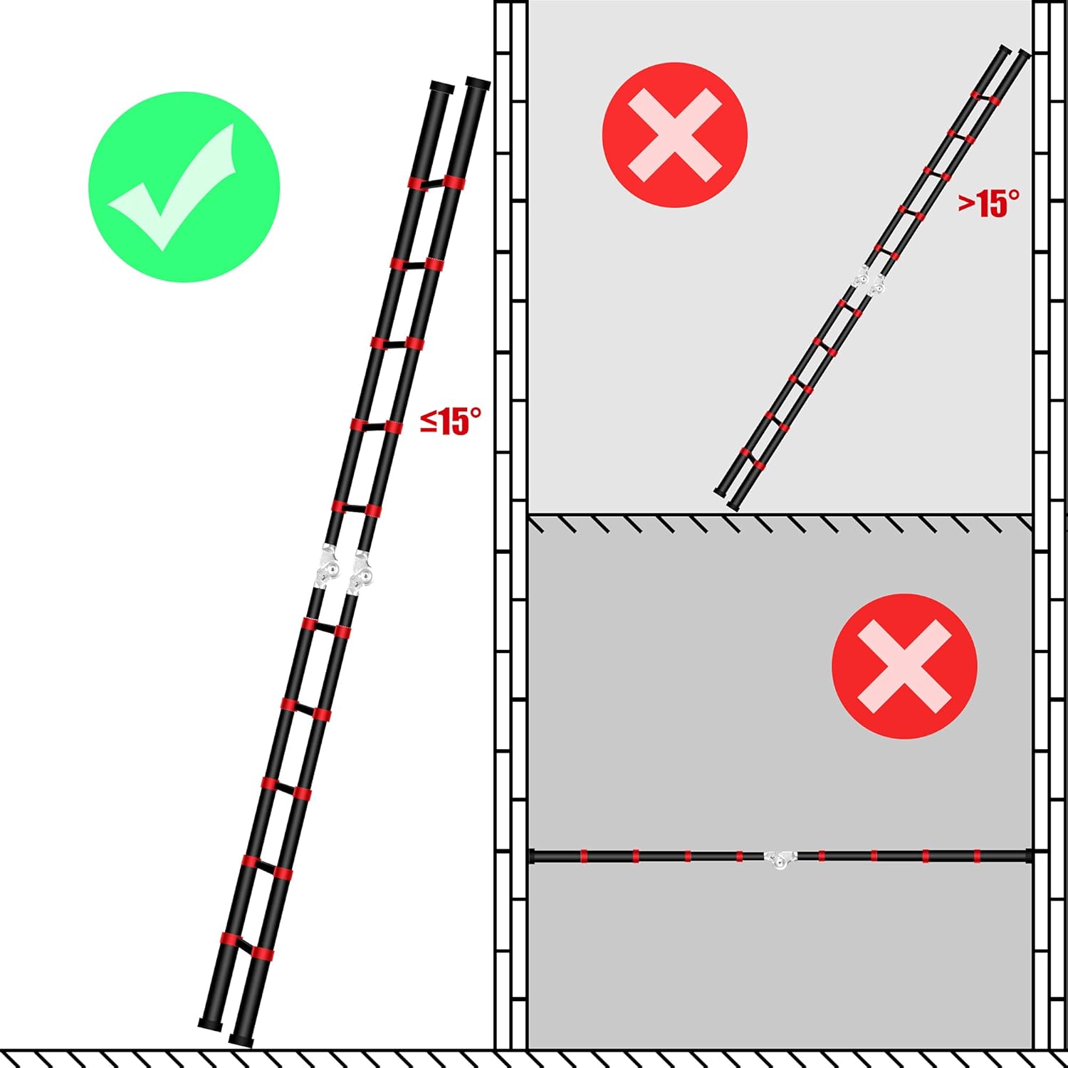 BEETRO 16.5ft Aluminum Telescoping Ladder, A Type Portable Telescopic Extension Ladder for Outdoor Working, Household Use, 330lb Capacity, More Durable and Safer with Balance Rod: Kitchen & Dining