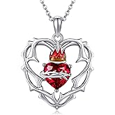 AXOMY Sacred Heart of Jesus Necklace S925 Sterling Silver Zirconia Cross Sacred Heart Jewelry Christian Gifts for Women