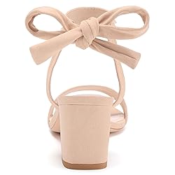 Womens Open Toe Ankle Tie Back Low Block Chunky