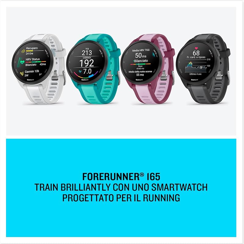 Forerunner 165 Music, 43mm, Smartwatch GPS per la Corsa, Black