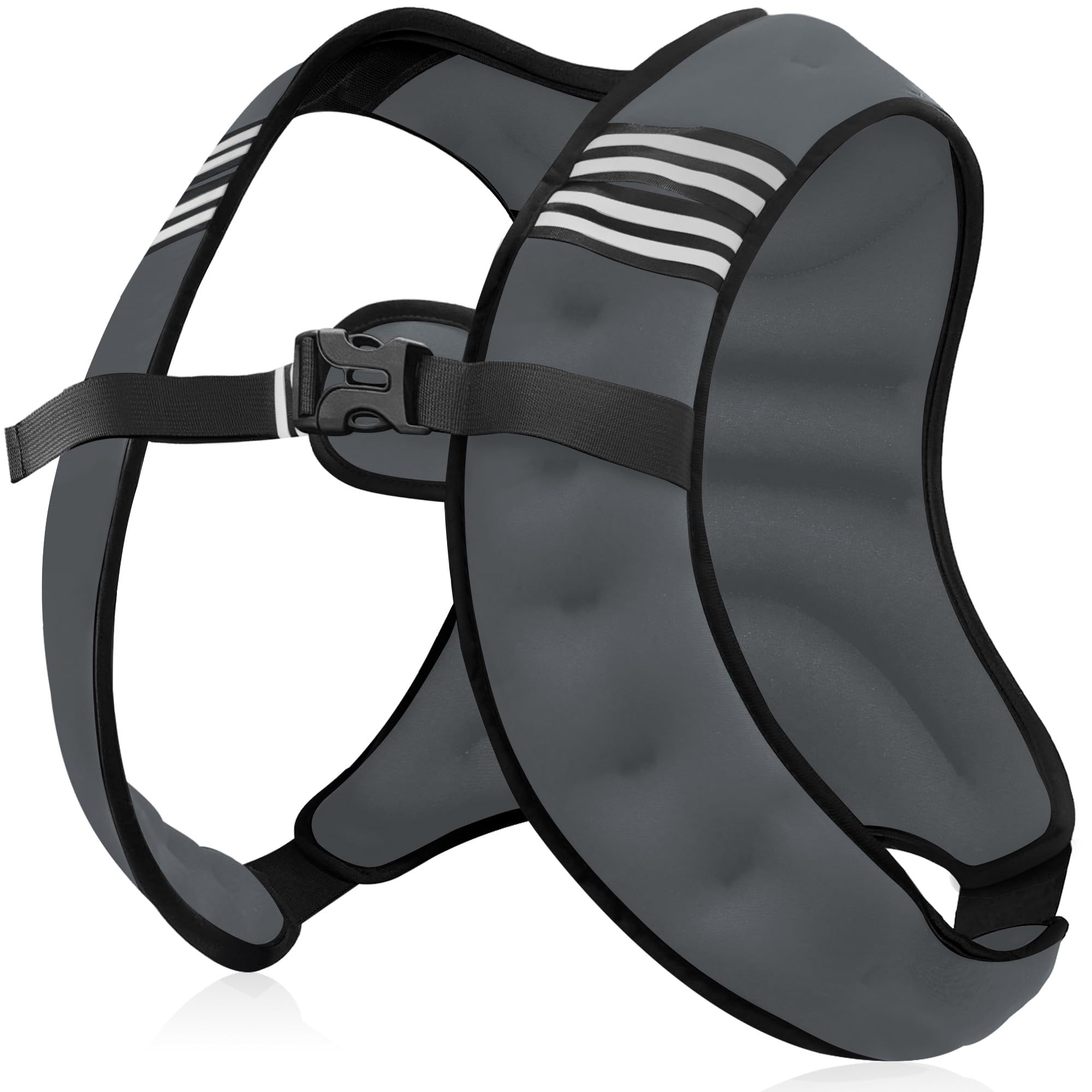 Photo 1 of NATURELUX Weighted Vest with Reflective Stripe and Adjustable Buckle Straps, Dark Grey, 10 lbs