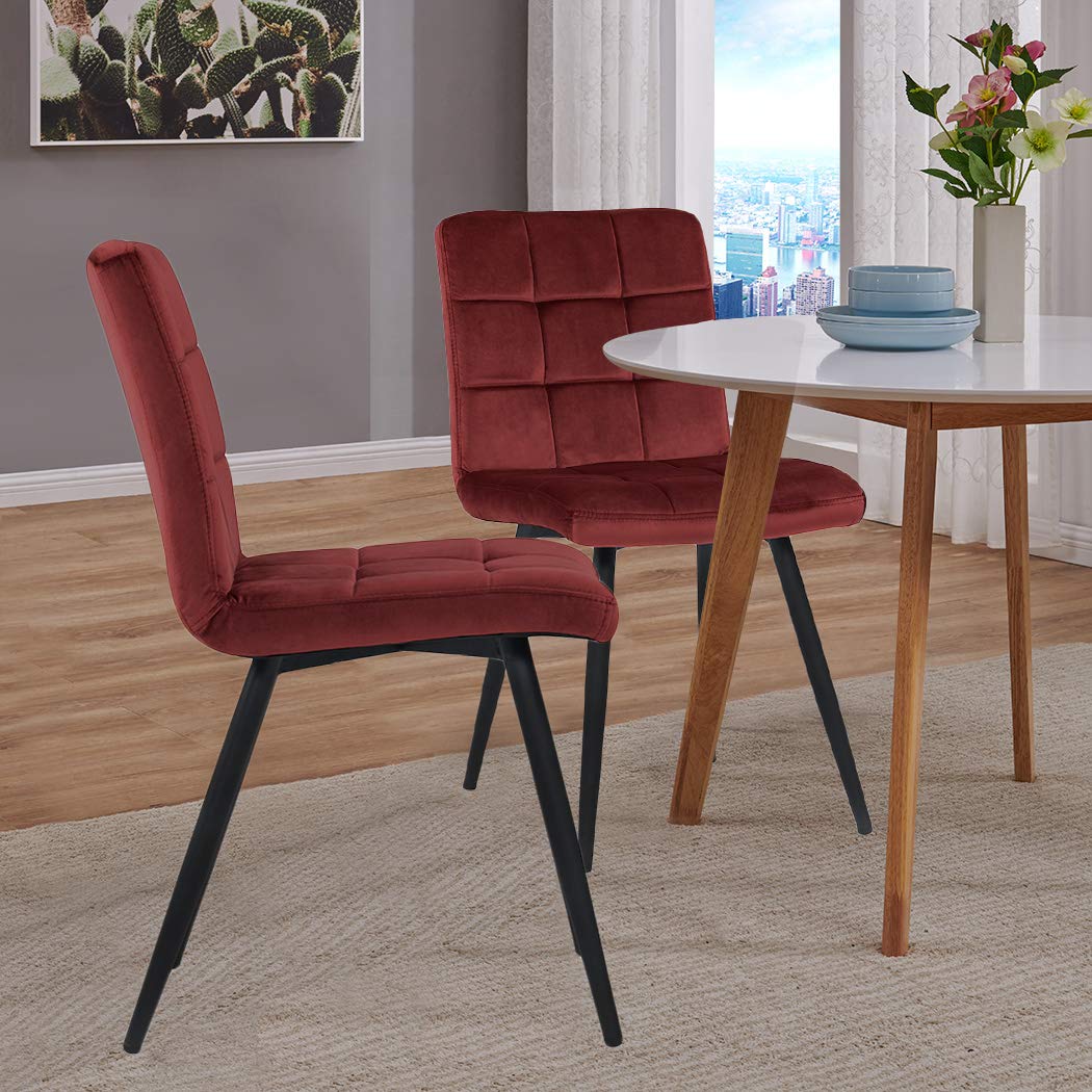 Duhome Dining Room Chairs Wingback Modern Eames Kitchen Velvet Chair Set Of 2 Buy Online In Brunei At Desertcart